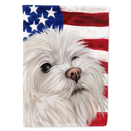 Carolines Treasures Maltese American Canvas House Flag - 28 x 0.01 x 40 in. CK6612CHF